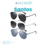 แว่นกันแดดรุ่น SANTOS แว่นกันแดดเลนส์ Nylon UV40 กรอบสแตนเลสแท้