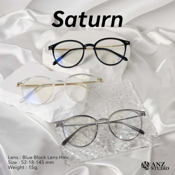 แว่นกรองแสงสีฟ้า รุ่น SATURN ทรงกลมหยดน้ำ - Image 4