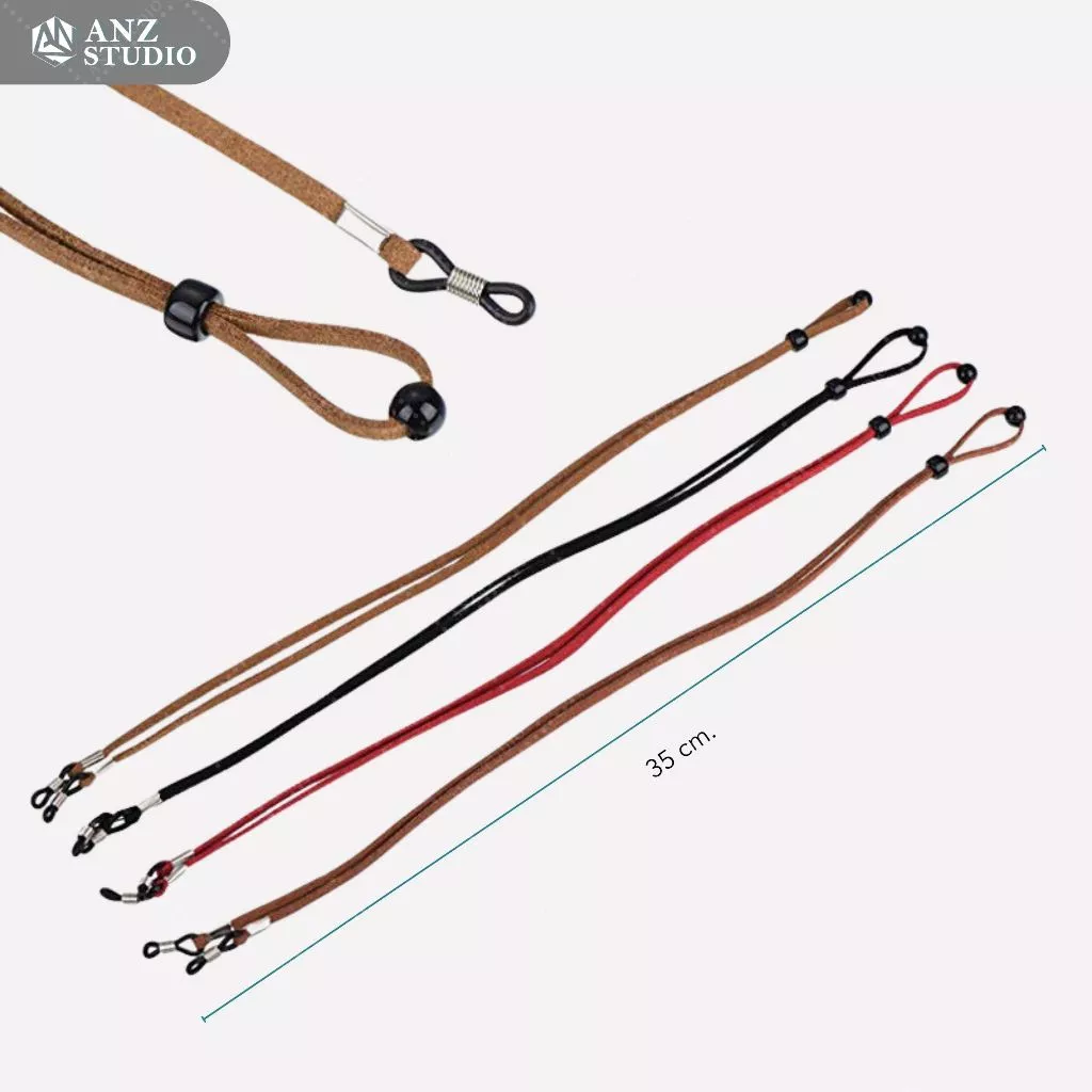 Eyewear acc 26 (5) สายคล้องแว่นตา รุ่น Slim สายคล้องเชือกหนัง น้ำหนักเบา ปรับระดับได้ มี 3 สี - Image 3