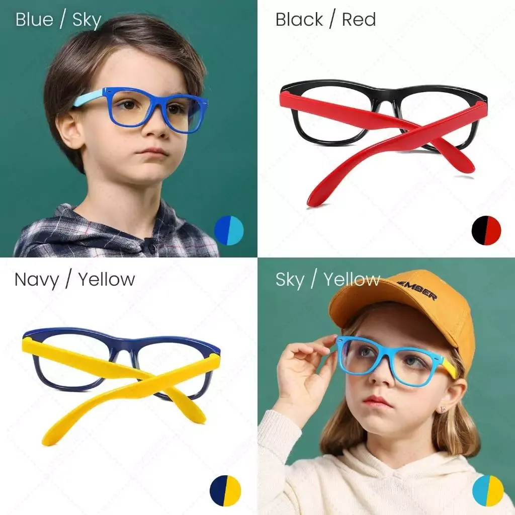 Kid-glasses-wayfarer (11) แว่นกรองแสงสีฟ้าเด็ก ANZ รุ่น Wayfarer สำหรับเด็กอายุ 6-12 ปี - Image 5