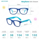 แว่นกรองแสงสีฟ้าเด็ก ANZ รุ่น Wayfarer สำหรับเด็กอายุ 6-12 ปี - Image 3