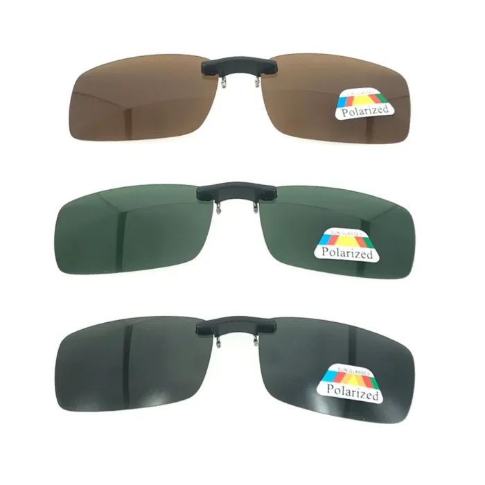 เลนส์ Clip-On Polarized กรอบเหลี่ยม คลิปออนติดแว่นตาแบบหนีบ มี 3 สี - Image 2
