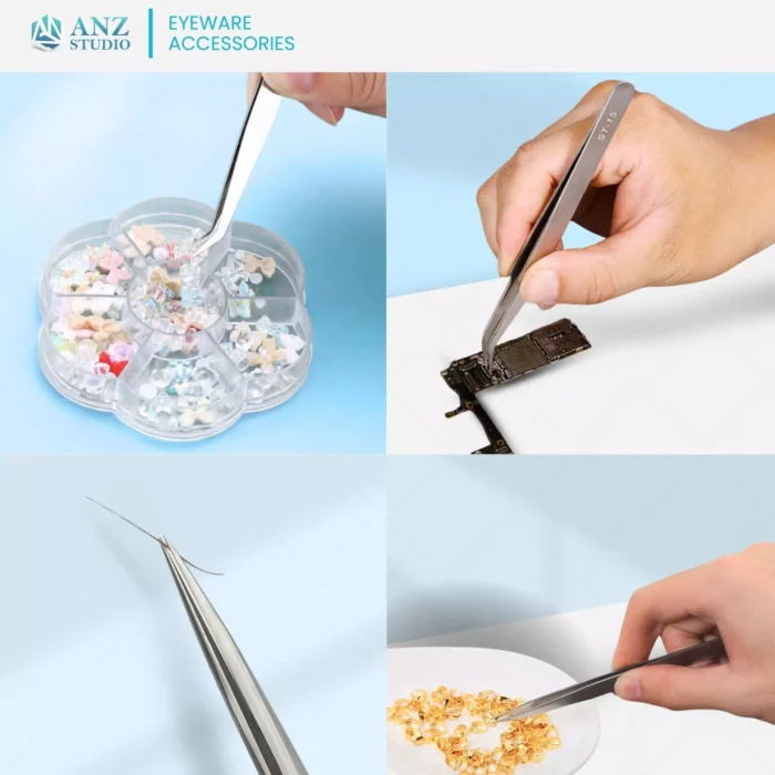 แหนบคีบอเนกประสงค์ ปลายตรง–ปลายงอ Straight & Curved Tweezers - Image 4