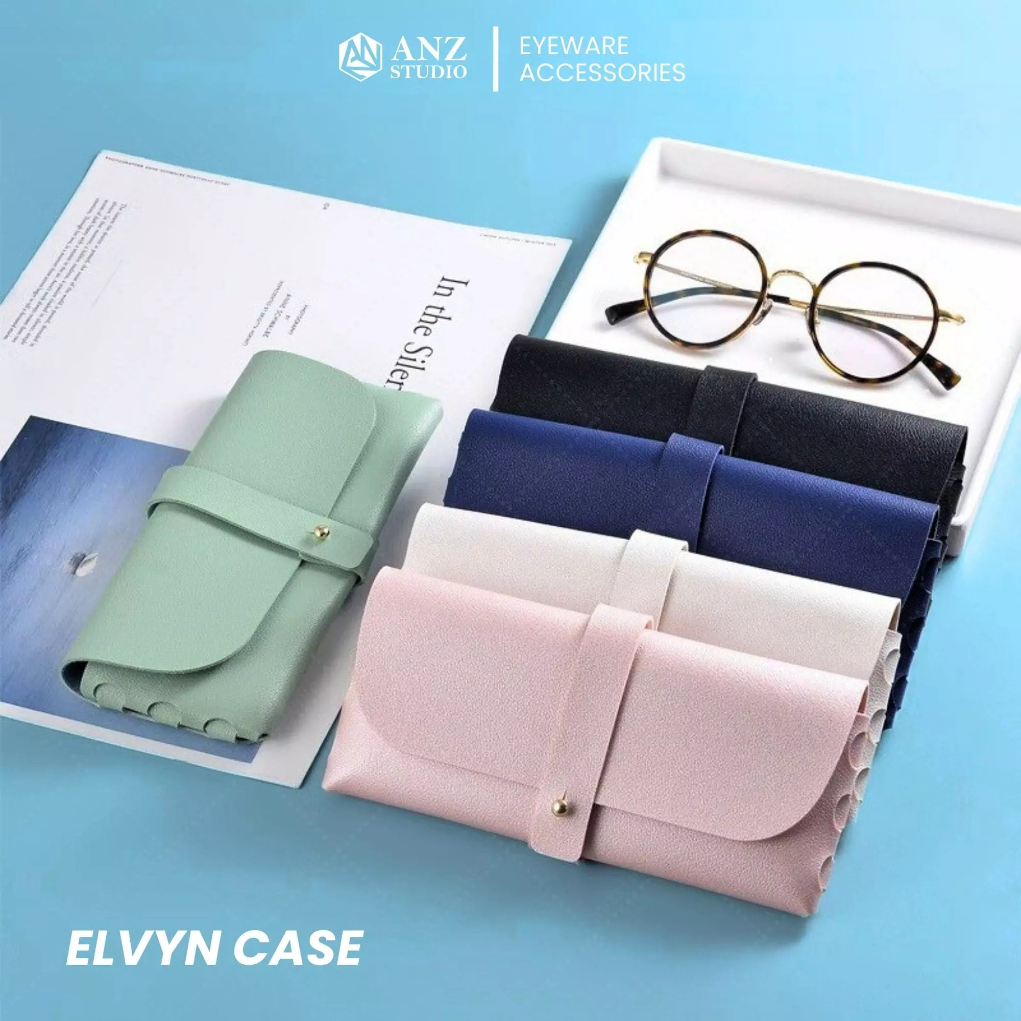AnyConv.com__3 กระเป๋าใส่แว่นตาคลาสสิค รุ่น Elvyn Case แบบหนัง PU นิ่ม - Image 3