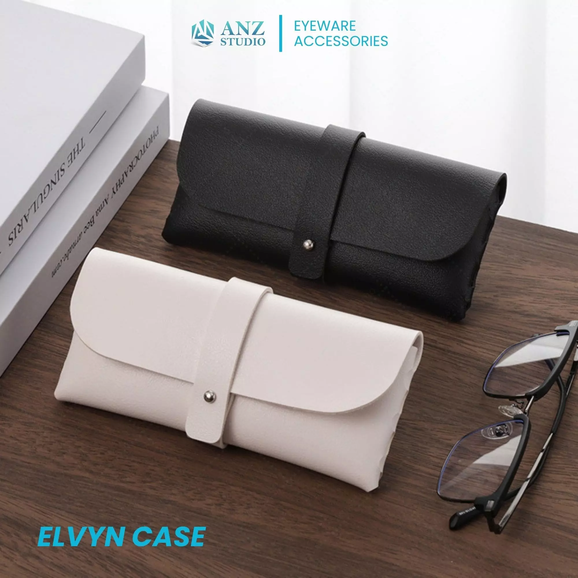 AnyConv.com__4 กระเป๋าใส่แว่นตาคลาสสิค รุ่น Elvyn Case แบบหนัง PU นิ่ม - Image 5