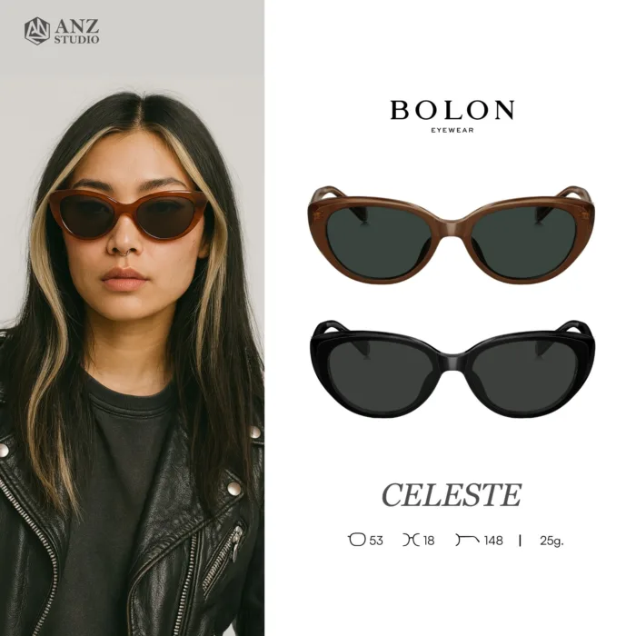 แว่นตา BOLON CELESTE BL5092 – ทรง Cat-eye สีสันหรูหราแบบ Monochrome | ANZ STUDIO - Image 1