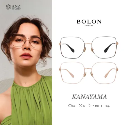 แว่นตา BOLON KANAYAMA BA7039 – ทรง Square ดีไซน์ Oversized พร้อมดีเทลหรู | ANZ STUDIO