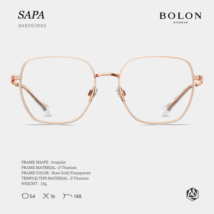 แว่นตา BOLON SAPA BA6053 – ทรง Irregular ขนาด Oversized สำหรับผู้หญิง | ANZ STUDIO - Image 2