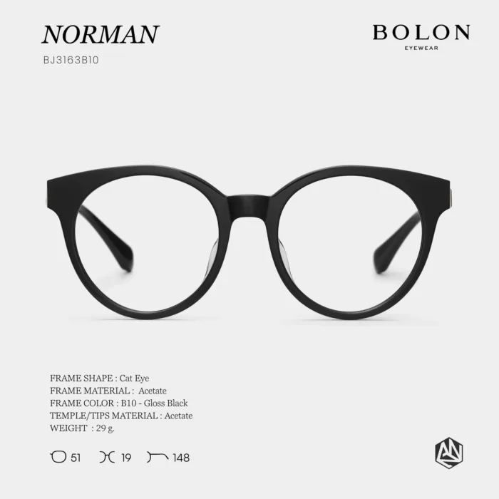 แว่นตา BOLON NORMAN BJ3163 – ทรง Cat Eye คลาสสิก เรียบหรู | ANZ STUDIO - Image 3