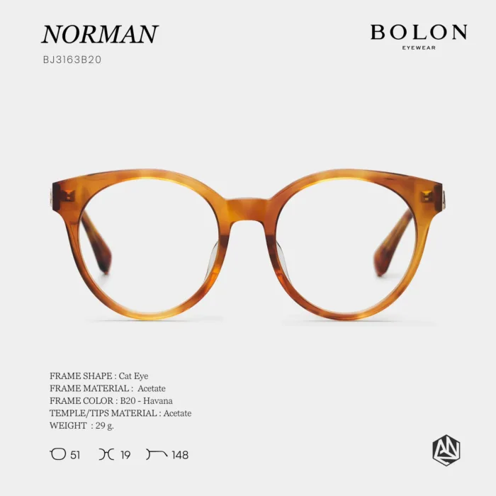 แว่นตา BOLON NORMAN BJ3163 – ทรง Cat Eye คลาสสิก เรียบหรู | ANZ STUDIO - Image 7