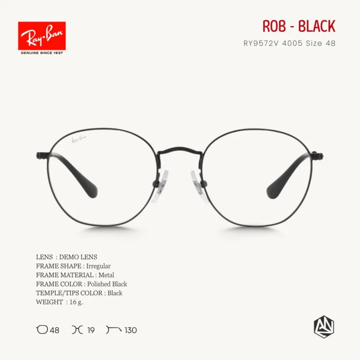 Ray-Ban Kids Rob RY9572V Eyeglasses Size 47 กรอบแว่นเด็ก - Image 5