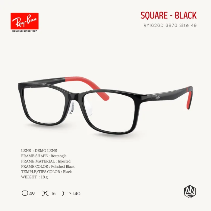 Ray-Ban Junior RY1626D Eyeglasses Size 49 แว่นสายตาเด็ก ทรงเหลี่ยม - Image 6