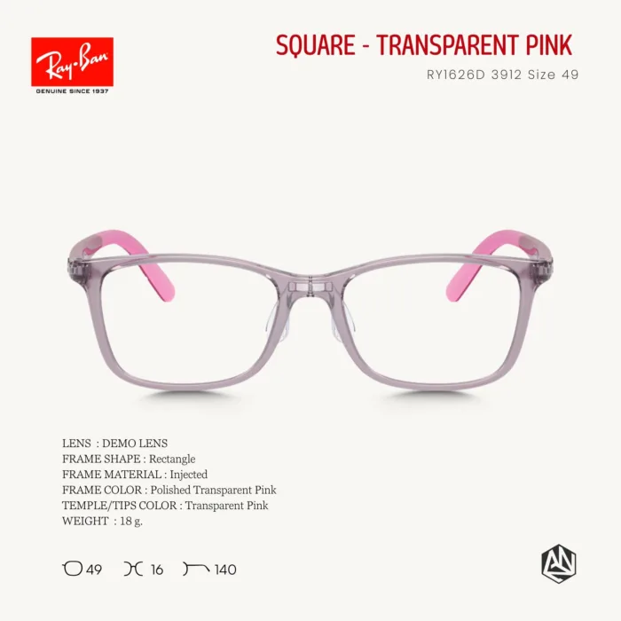 Ray-Ban Junior RY1626D Eyeglasses Size 49 แว่นสายตาเด็ก ทรงเหลี่ยม - Image 8