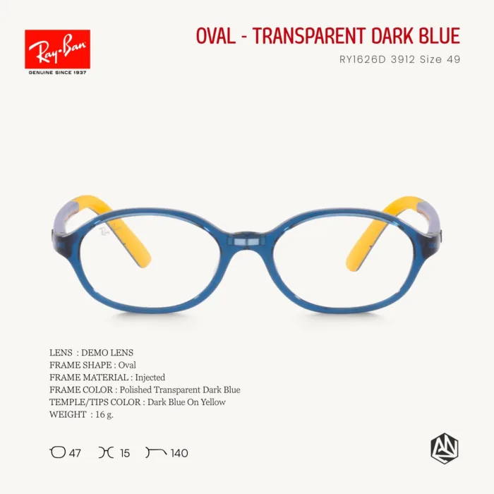 Ray-Ban Junior Oval RY1616D Eyeglasses Size 47 กรอบแว่นเด็ก - Image 5