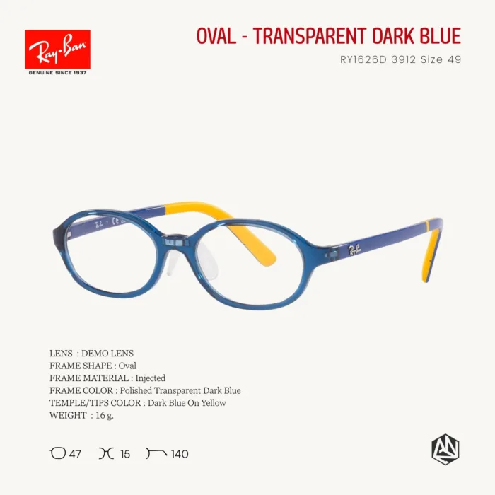 Ray-Ban Junior Oval RY1616D Eyeglasses Size 47 กรอบแว่นเด็ก - Image 6