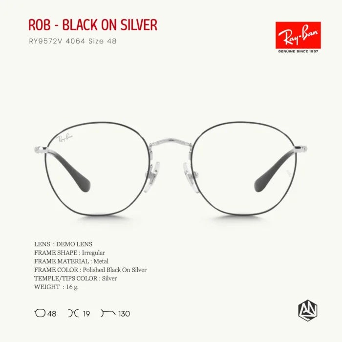 Ray-Ban Kids Rob RY9572V Eyeglasses Size 47 กรอบแว่นเด็ก - Image 2