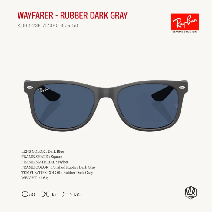 Ray-Ban Junior New Wayfarer RJ9052SF Sunglasses Size 50 แว่นกันแดดเด็ก - Image 2