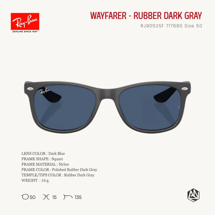 Ray-Ban Junior New Wayfarer RJ9052SF Sunglasses Size 50 แว่นกันแดดเด็ก - Image 2