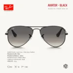 Ray-Ban Junior Aviator RJ9506S Sunglasses Size 50 แว่นกันแดดเด็ก - Image 2