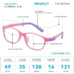 แว่นกรองแสงสำหรับเด็ก กรอบเเว่นเปลี่ยนสี รุ่น Morphy C - Image 3