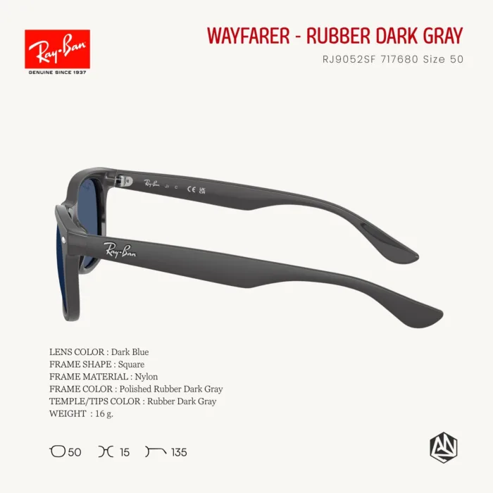 Ray-Ban Junior New Wayfarer RJ9052SF Sunglasses Size 50 แว่นกันแดดเด็ก - Image 4