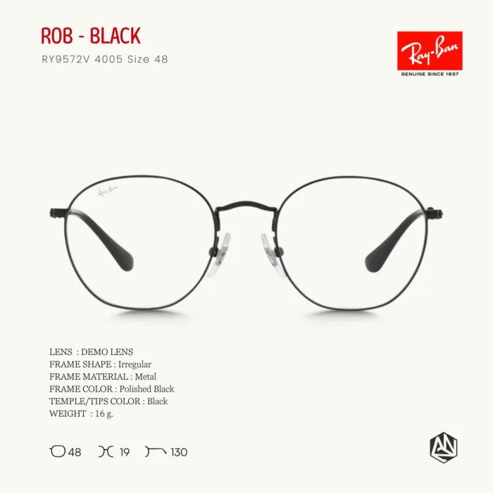 Ray-Ban Kids Rob RY9572V Eyeglasses Size 47 กรอบแว่นเด็ก - Image 5
