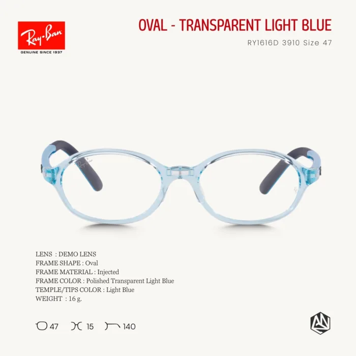 Ray-Ban Junior Oval RY1616D Eyeglasses Size 47 กรอบแว่นเด็ก - Image 8