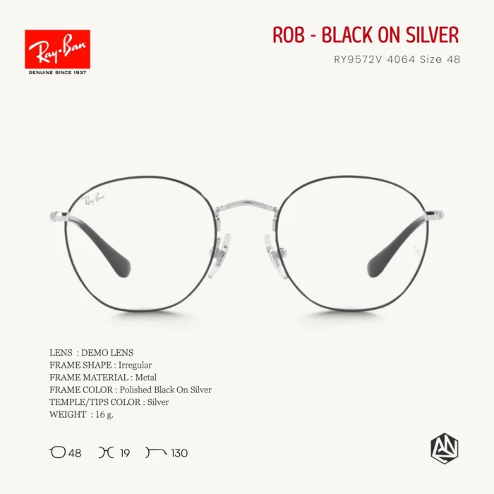 Ray-Ban Kids Rob RY9572V Eyeglasses Size 47 กรอบแว่นเด็ก - Image 2