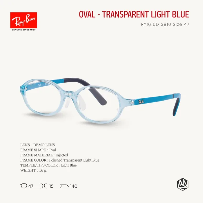 Ray-Ban Junior Oval RY1616D Eyeglasses Size 47 กรอบแว่นเด็ก - Image 9