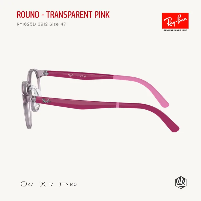 Ray-Ban Junior Round RY1625D Eyeglasses Size 47 กรอบแว่นสายตาเด็ก ทรงกลม - Image 5