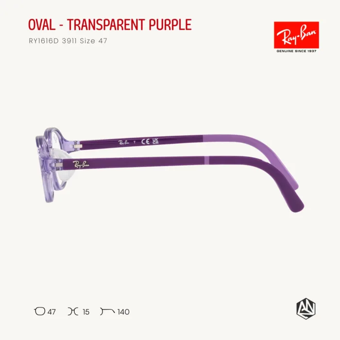 Ray-Ban Junior Oval RY1616D Eyeglasses Size 47 กรอบแว่นเด็ก - Image 7