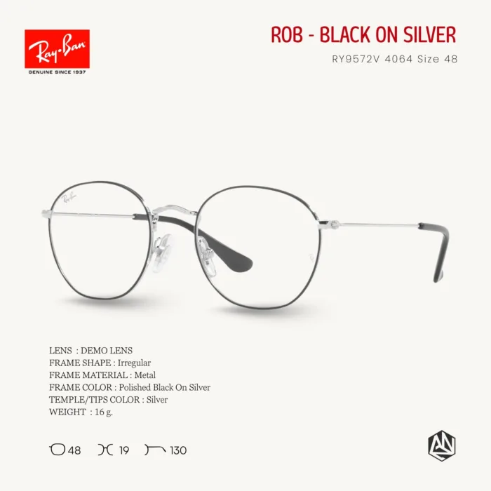 Ray-Ban Kids Rob RY9572V Eyeglasses Size 47 กรอบแว่นเด็ก - Image 3