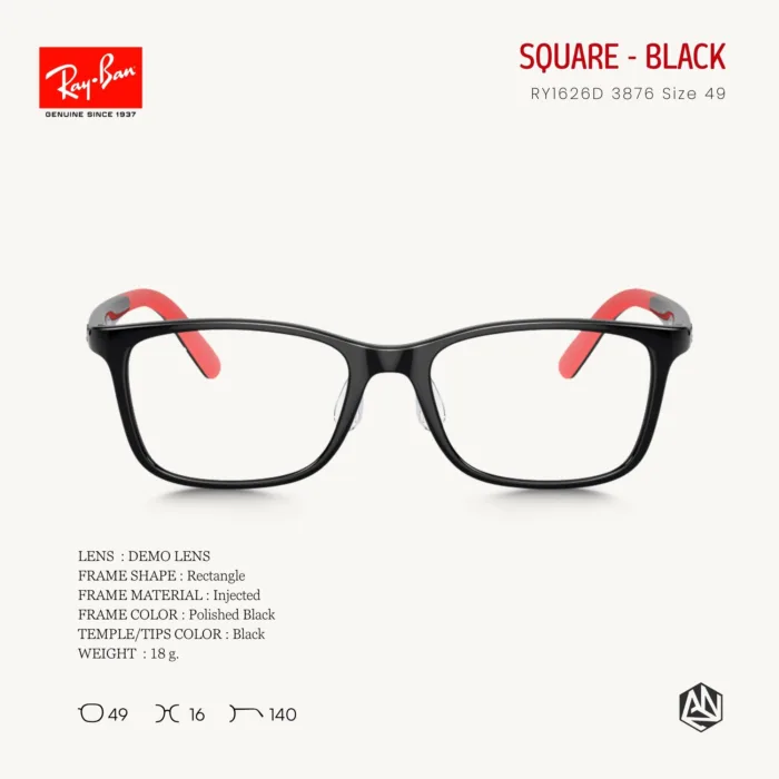 Ray-Ban Junior RY1626D Eyeglasses Size 49 แว่นสายตาเด็ก ทรงเหลี่ยม - Image 5