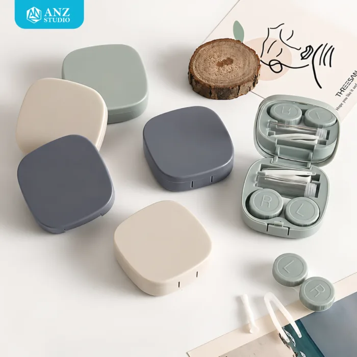 ตลับคอนแทคเลนส์ Cubebox สไตล์มินิมอล พร้อมกระจกและอุปกรณ์ในตัว - Image 3