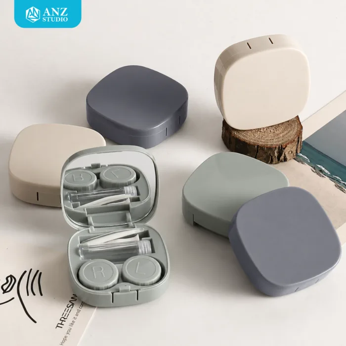 ตลับคอนแทคเลนส์ Cubebox สไตล์มินิมอล พร้อมกระจกและอุปกรณ์ในตัว - Image 5