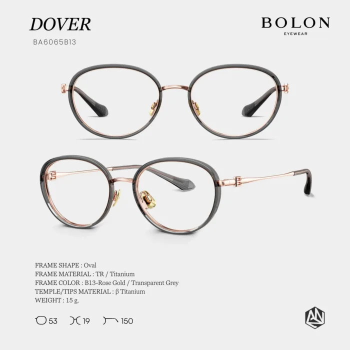 แว่นตา BOLON DOVER BA6065 – ทรง Oval โทนสีหวาน เรียบหรู พร้อมความเบาเป็นพิเศษ - Image 2