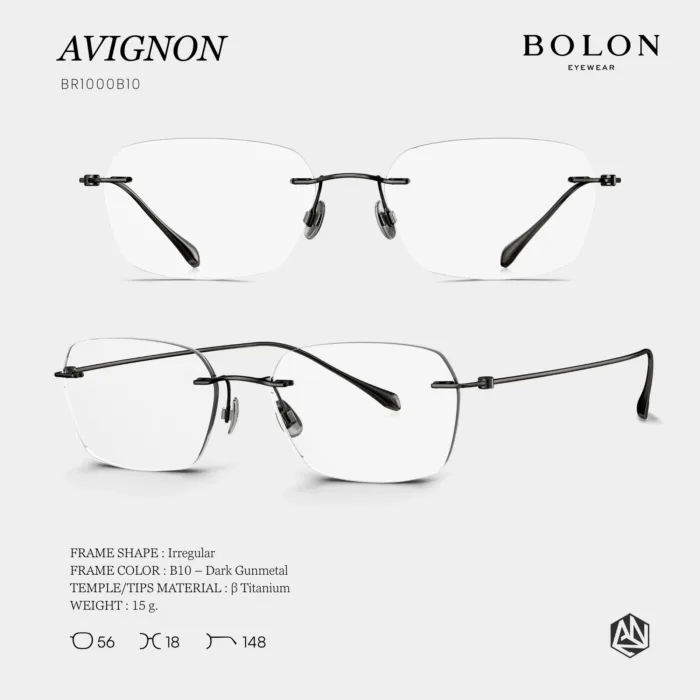 แว่นตา BOLON AVIGNON BR1000 – ทรง Irregular ไร้ขอบ มินิมอล น้ำหนักเบา - Image 2