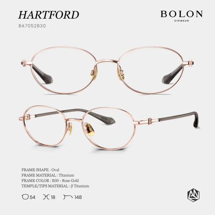 แว่นตา BOLON HARTFORD BA7052 – ทรง Oval เรียบหรู น้ำหนักเบา - Image 2