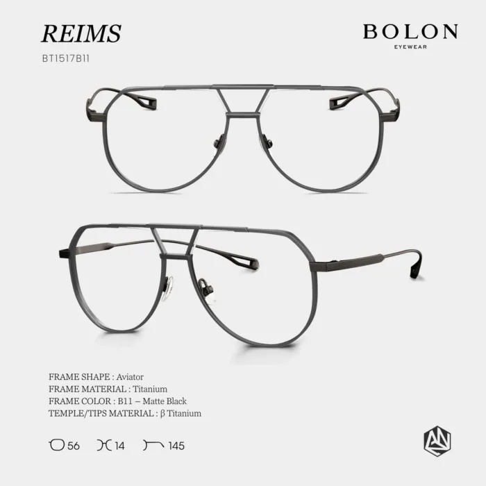 แว่นตา BOLON REIMS BT1517 – ทรง Aviator ผสานความเท่และความเรียบหรู - Image 2