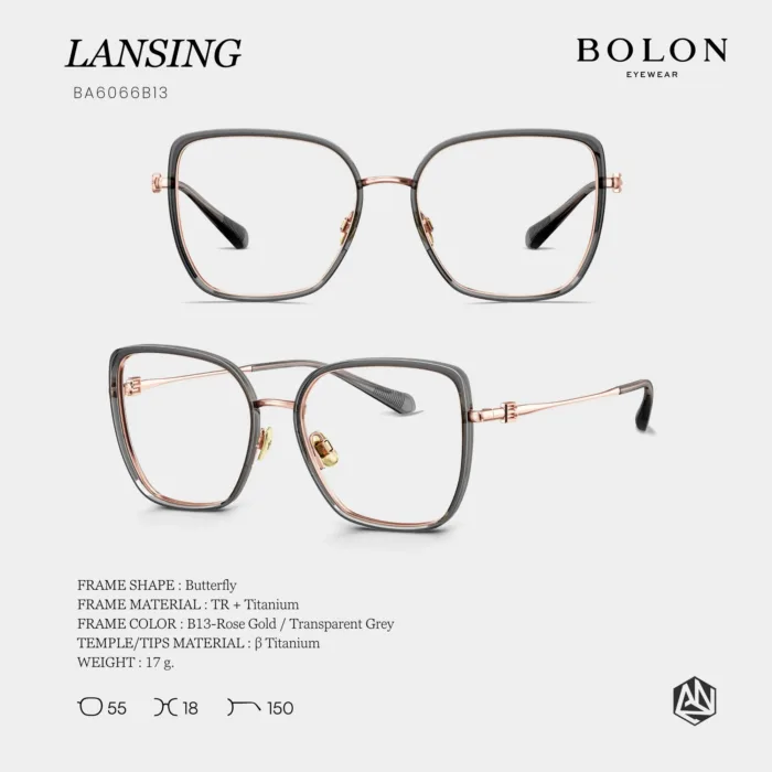 แว่นตา BOLON LANSING BA6066 – ทรง Butterfly สวยหวาน เรียบหรูสไตล์โมเดิร์น - Image 2