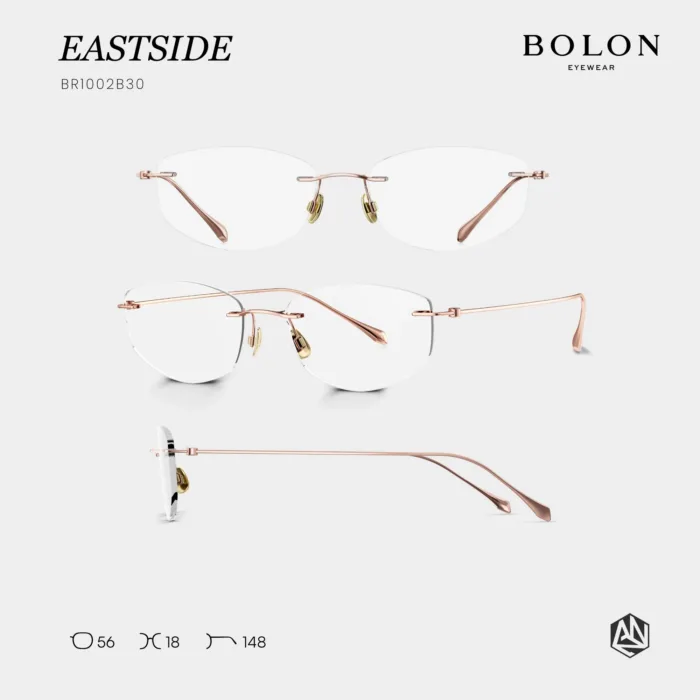แว่นตา BOLON EASTSIDE BR1002 – ทรง Irregular ไร้ขอบ เบา เรียบหรู - Image 3