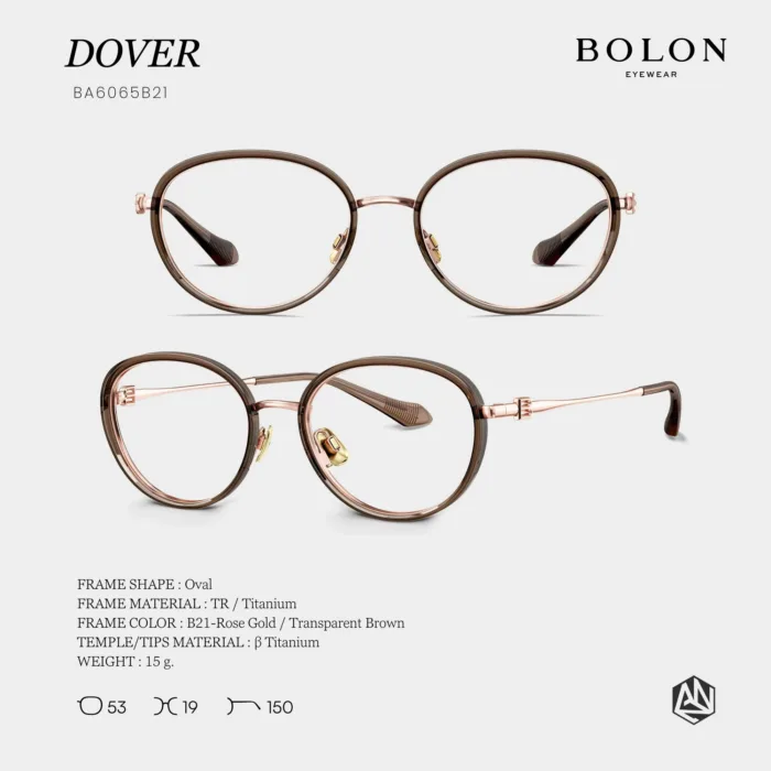 แว่นตา BOLON DOVER BA6065 – ทรง Oval โทนสีหวาน เรียบหรู พร้อมความเบาเป็นพิเศษ - Image 3