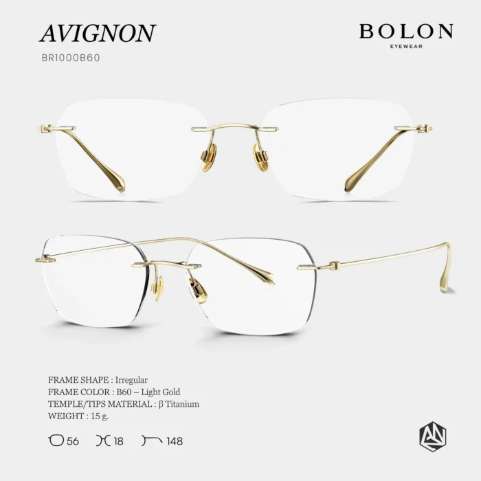 แว่นตา BOLON AVIGNON BR1000 – ทรง Irregular ไร้ขอบ มินิมอล น้ำหนักเบา - Image 3
