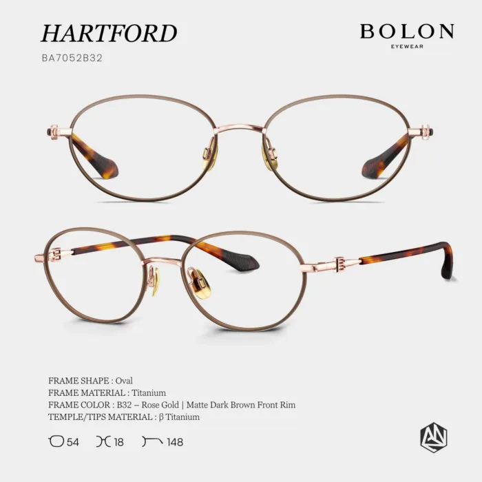 แว่นตา BOLON HARTFORD BA7052 – ทรง Oval เรียบหรู น้ำหนักเบา - Image 5