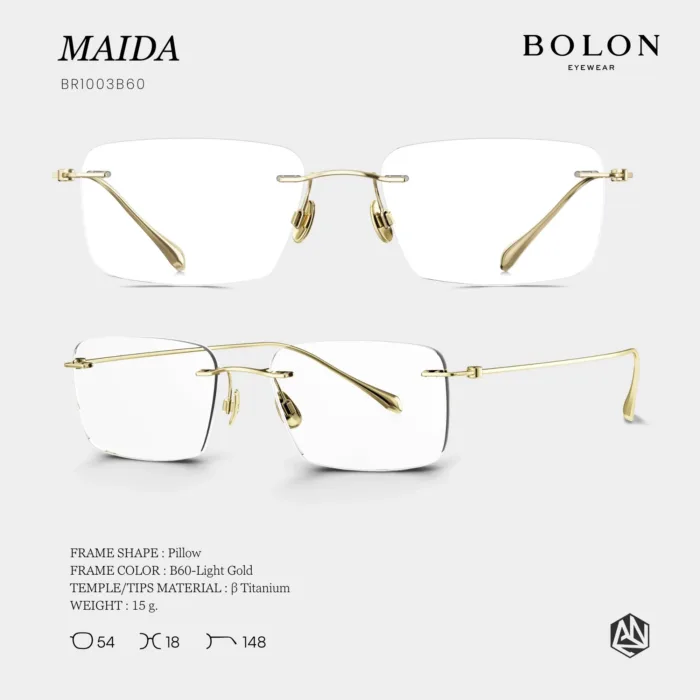 แว่นตา BOLON MAIDA BR1003 – ทรง Pillow ไร้ขอบ เรียบหรู เบาสบาย - Image 3