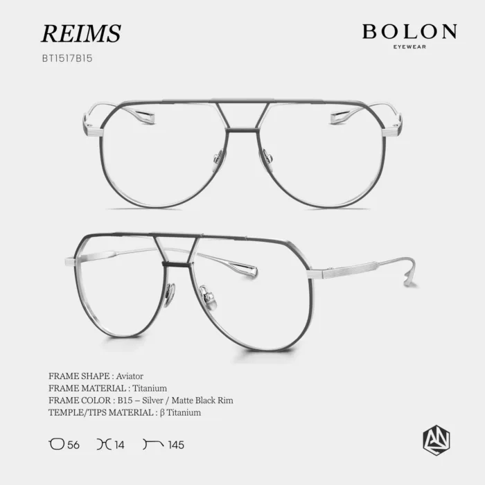 แว่นตา BOLON REIMS BT1517 – ทรง Aviator ผสานความเท่และความเรียบหรู - Image 3