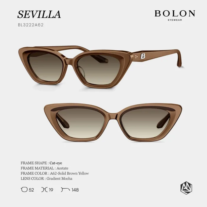 แว่นตา BOLON SEVILLA BL3222 – ทรง Cat-eye หรูหรา โมเดิร์น พร้อมเลนส์กันแดดในตัว - Image 3