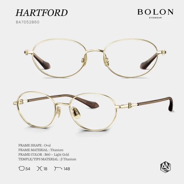 แว่นตา BOLON HARTFORD BA7052 – ทรง Oval เรียบหรู น้ำหนักเบา - Image 3