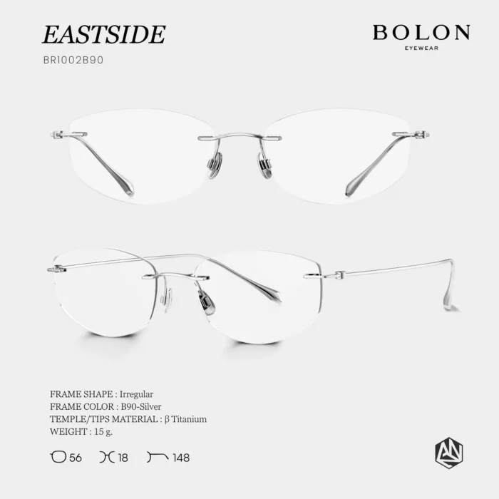 แว่นตา BOLON EASTSIDE BR1002 – ทรง Irregular ไร้ขอบ เบา เรียบหรู - Image 6