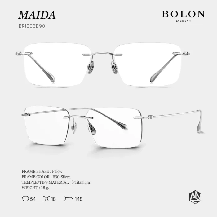 แว่นตา BOLON MAIDA BR1003 – ทรง Pillow ไร้ขอบ เรียบหรู เบาสบาย - Image 4